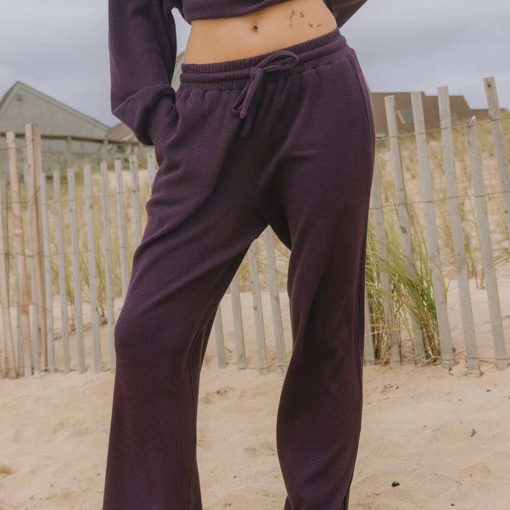 Daily Drills Thermal Resort Pants Plum NWT M/L